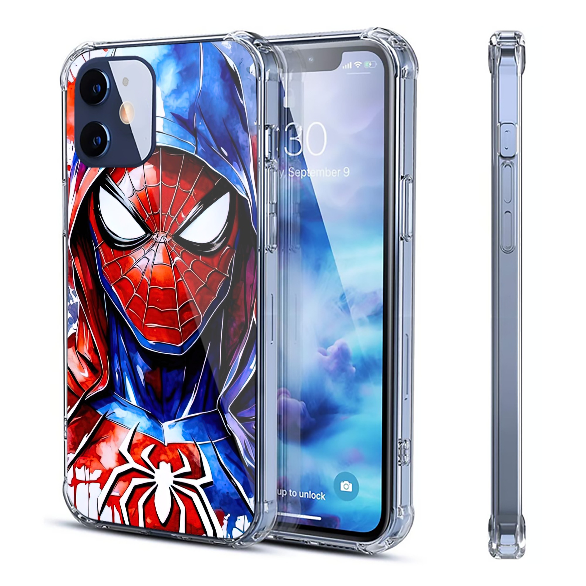 （画像用） Spider Man スパイダーマン 【iPhone 12シリーズ対応】透明スマホケース（クリアソフトケース）